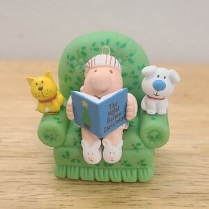 "Ziggy & Pets" in his Green Armchair Christmas Ornament